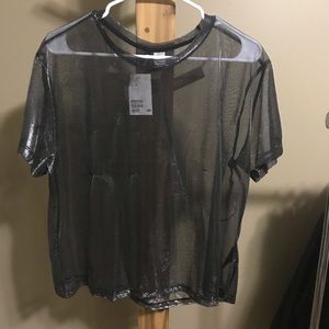 H&M glitter mesh top